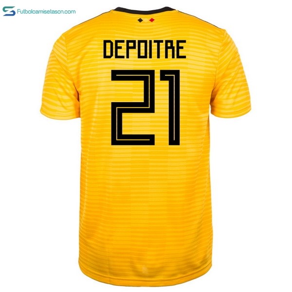 Camiseta Belgica 2ª Depoitre 2018 Amarillo
